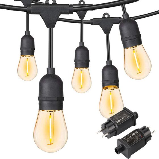 Cross-border new S14 string lamp courtyard festival decoration solar light string outdoor camping waterproof atmosphere light string