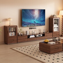 实木电视柜茶几客厅家用电视机柜组合2025新款爆款小户型收纳一体