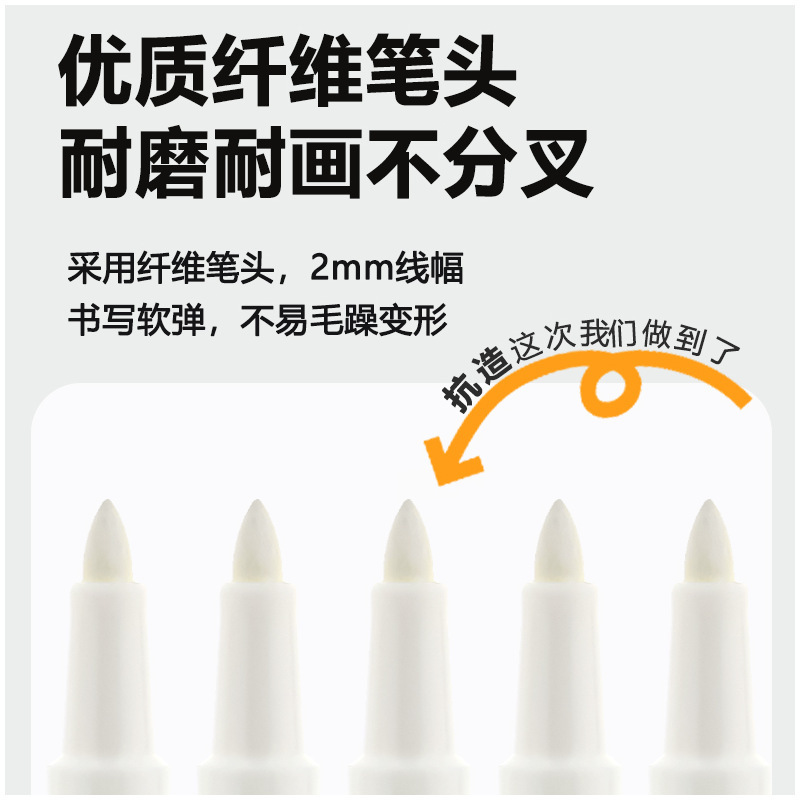 Lápiz de marca blanca para pintura de arte lápiz de resaltado de secado rápido lápiz de resaltado impermeable sin decoloración para pintura de tarjetas negras lápiz grasa especial