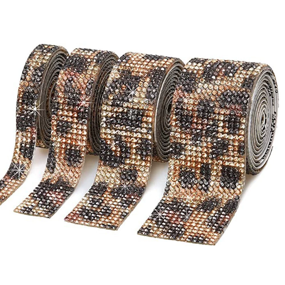 Self-Adhesive Rhinestone Strip, Custom DIY Diamond Sticker, 2–15 rows, Multiple Colors