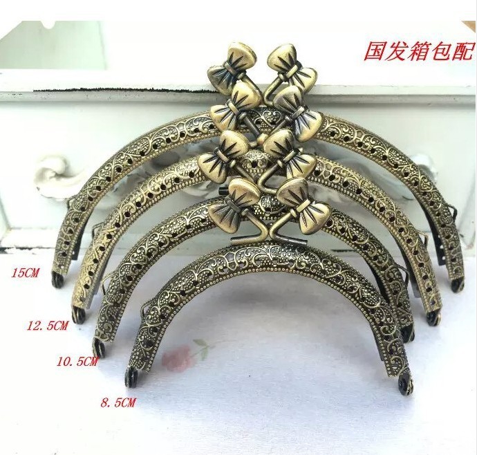 8.5CM semicircular estampado boca de arco dorado bronce   12.5CM cabeza de arco