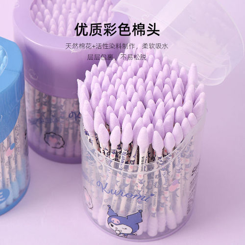 Sanrio Kurome Cinnamon Dog Cotton Swab Multifunctional Spiral Double-Headed Cleaning Disposable Cotton Swab Cute Ear Picking