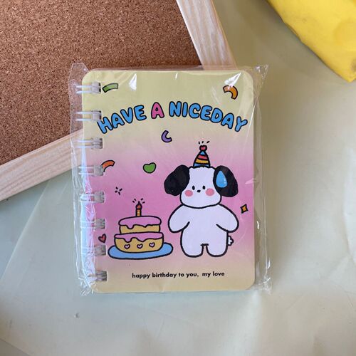 Homemade Cartoon Puppy Coil Notebook Student Prize Portable Pocket Notebook BH036