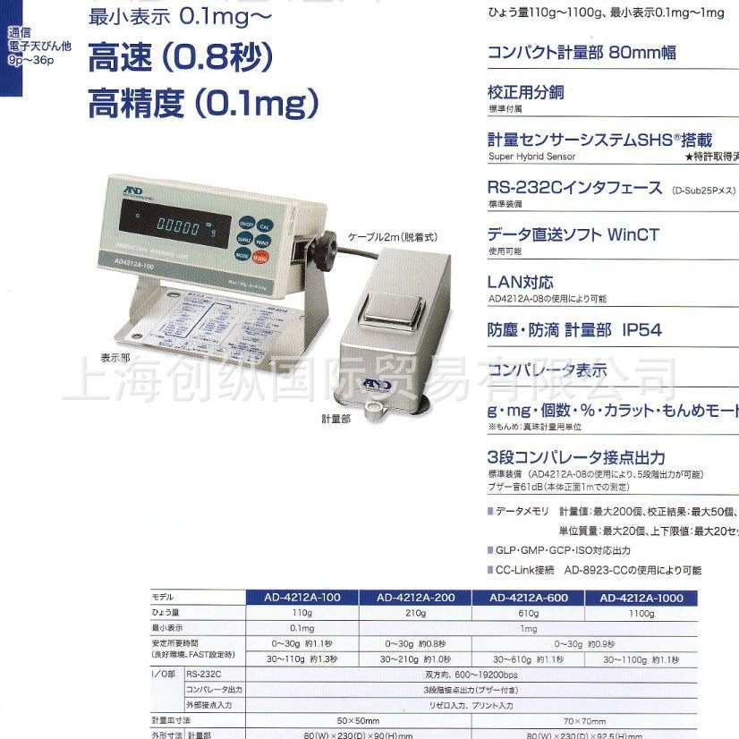 AD-4212A-100    AND电子秤   创纵国际原装专业销售