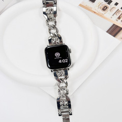 適用於蘋果789代手錶金屬錶帶 apple watch克羅心金屬手腕帶