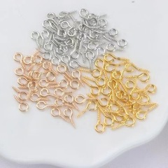 眾興DIY飾品配件羊角釘螺紋吊針羊眼圈純銅14K珍珠吊環吊墜吊針托