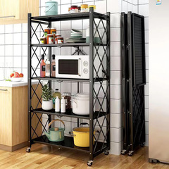 免裝摺疊多層移動置物架臥室客廳旋轉收納家居落地多種功能儲物架
