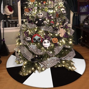 Cross Border Knitted Christmas Tree Dress Amazon temu Hic Black and White Inter Color Christmas Tree Decoration Halloween Christmas