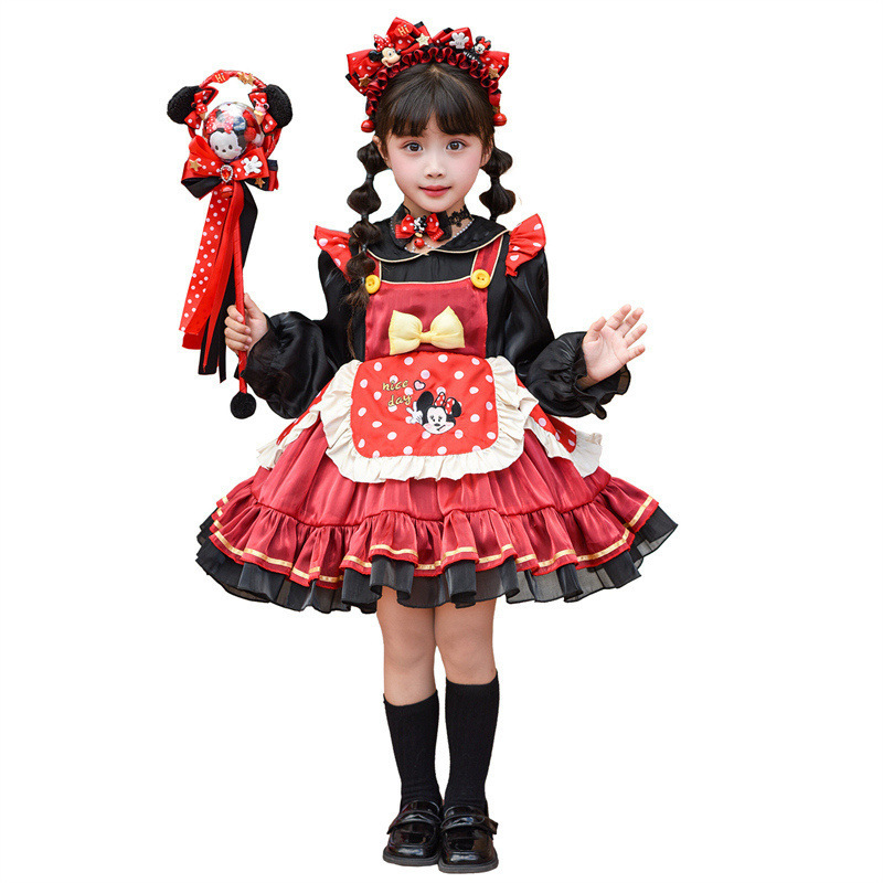 女童洛丽塔公主裙春秋新款儿童米妮连衣裙女宝宝生日礼服蓬蓬裙子|undefined