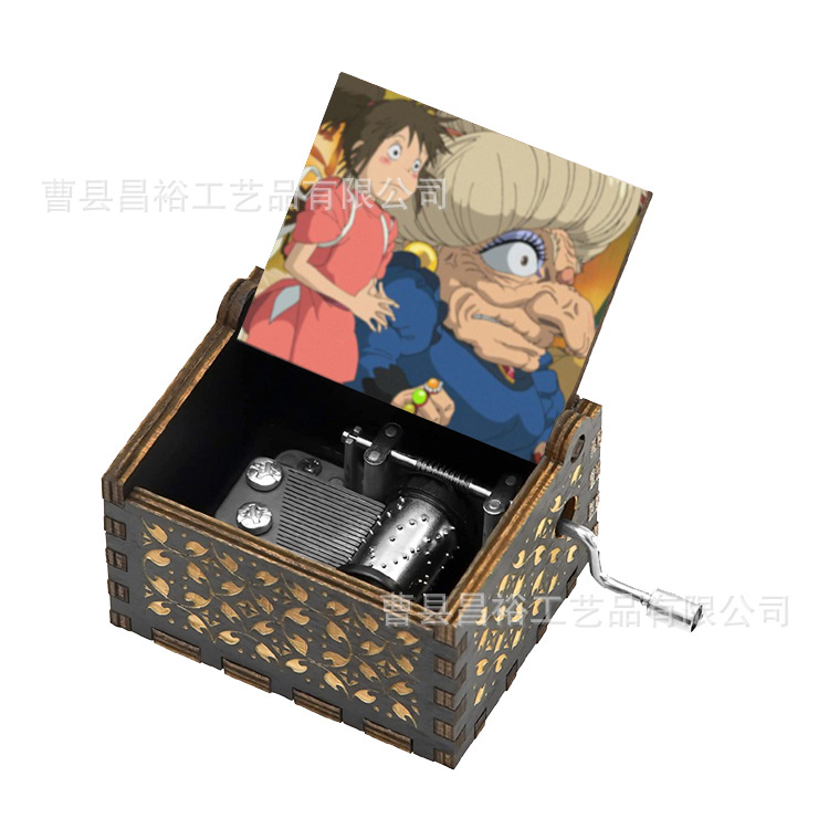 木製の手作りオルゴール創意カラープリント千と千尋のオルゴール木製の手を振ってオルゴールクロスボーダー専用です。