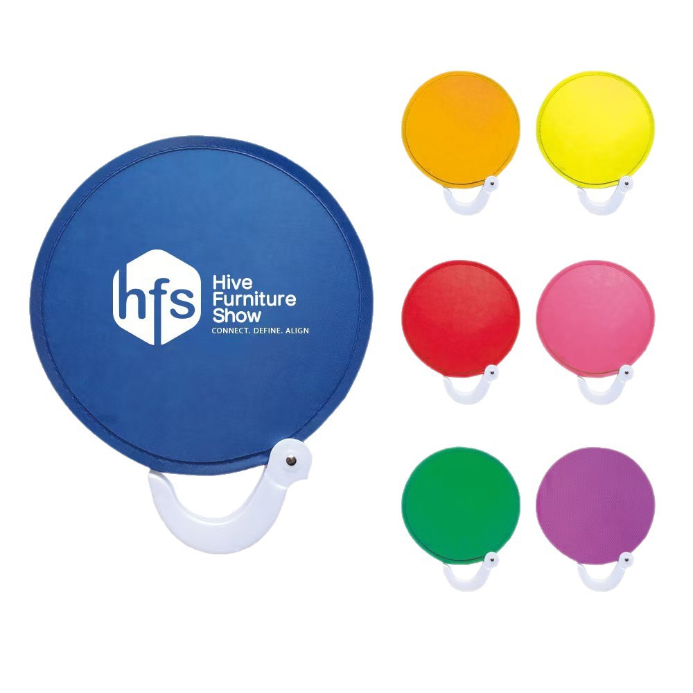 Abanico Plegable Tipo Disco Volador de Poliéster Portátil Personalizable para Regalos Publicitarios