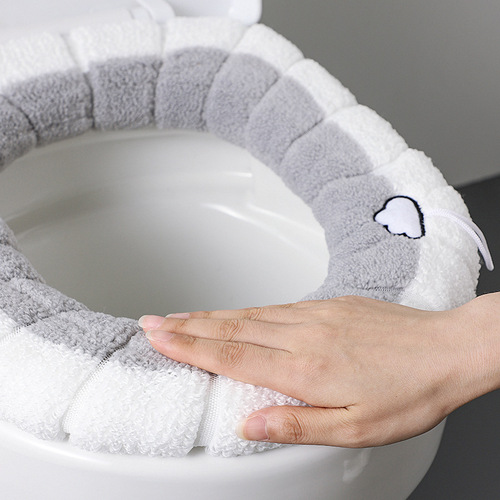 Toilet Seat Cushion Home Winter Thickened Plush Toilet Cushion Seat Cover Universal Waterproof Toilet Gasket Wholesale