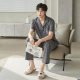 Summer Men's Pajamas, Cool Cotton, Cool Lapels, Classy Wearable, Loose, Large Size, Short-Sleeved Pants Suit for Teenagers