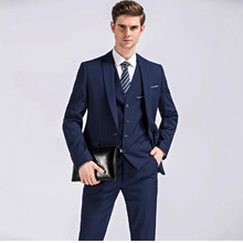 西装男伴郎服男士西装套装男女同款职业正装西服藏青色工作服外套