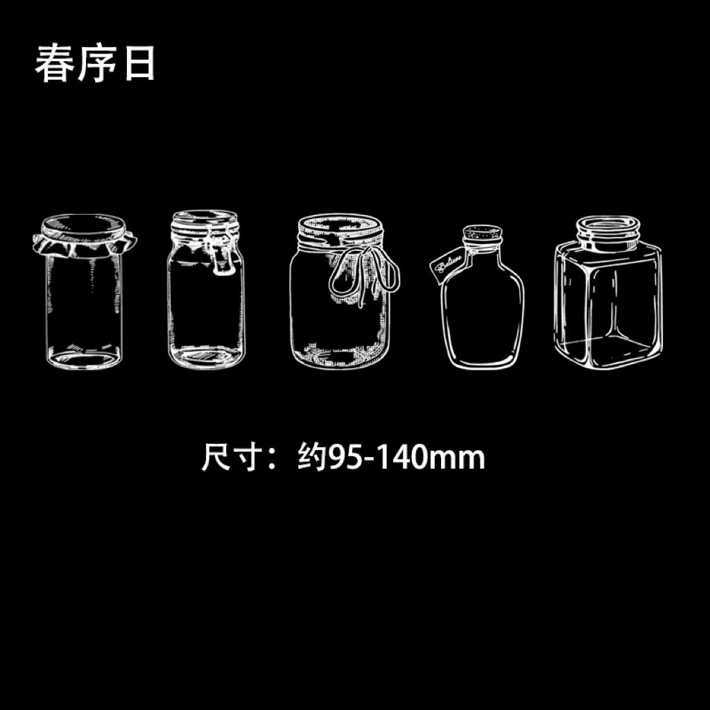 DIY бутылка ручной работы Сушеный Цветок Ручная наклейка на счет прозрачный ПЭТ наклейка сумка Прозрачная Закладка стеклянная бутылка наклейка украшение