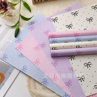 蝴蝶结包装纸卡通波点包花纸小清新牛皮纸花店资材diy摆摊材料