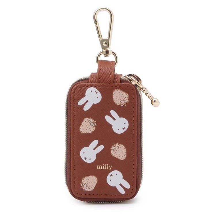Japanese-Style Miffy Strawberry Cute Large-Capacity Multifunctional Key Pouch Cartoon Plush Embroidery Car Storage Bag for Women