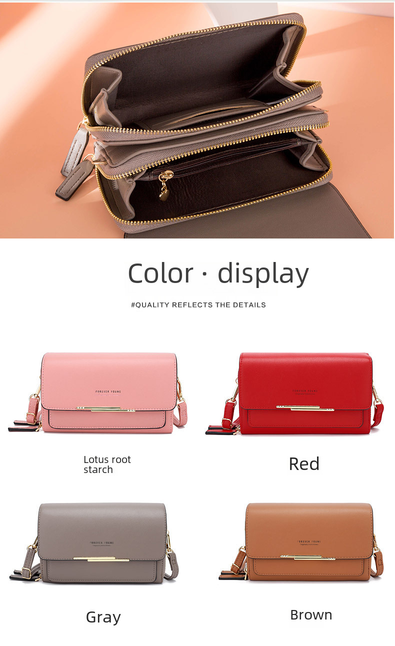 Nei Moud Portemonnaie Damen Koreanesch Stil Multi-Kaart Handtasche Grouss Kapazitéit Casual Schëllertasche Handytasche Grousshandel_voghion.com