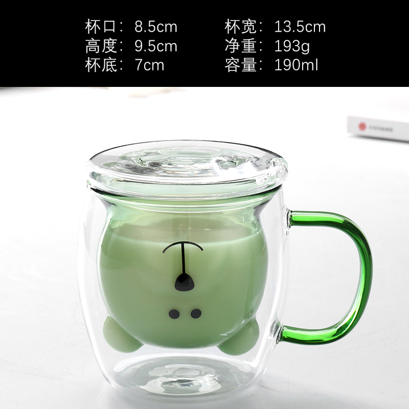 Oso verde esmeralda con mango y tapa