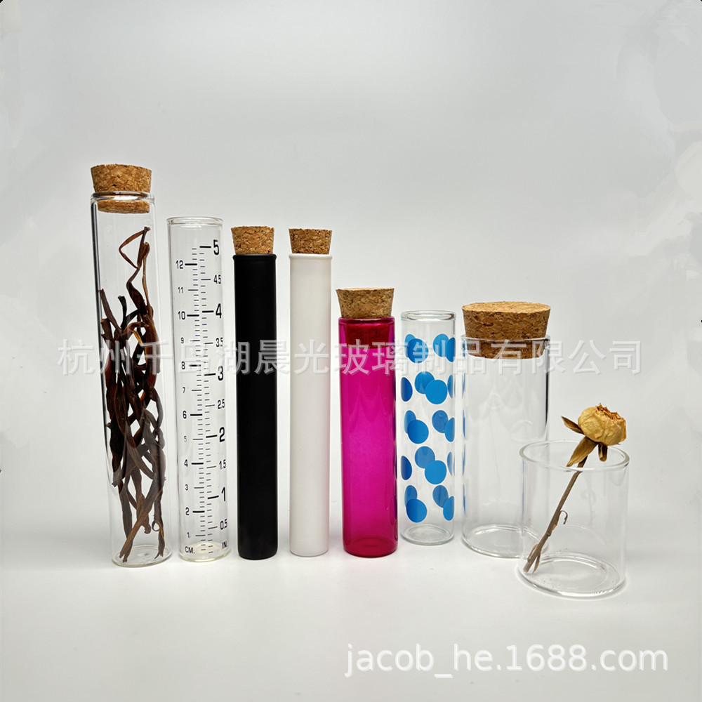 【厂家热销】玻璃试管含木塞可用于巧克力糖果包装玻璃瓶