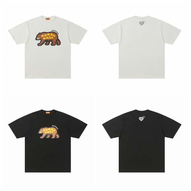 スポットトレンドブランド 日本シングル貿易 HUMAN HM 日本製竹綿 夏半袖Tシャツ アニマルプリント|undefined