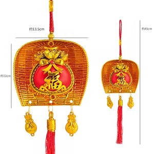 Año Nuevo bambú pequeño colgante linterna hecha a mano DIY material de cuerda colorida linterna Festival de Primavera auspiciosa escoba colgante