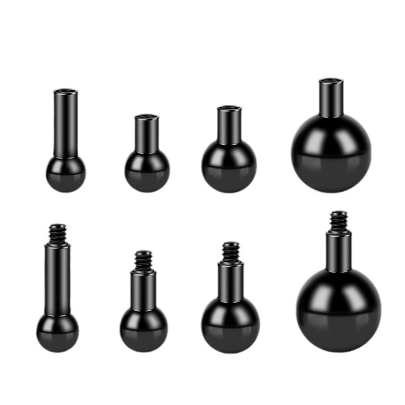 Аксессуары из алюминиевого сплава с шаровой головкой 1/4, винт, адаптер для основания мобильного телефона, 17/25 мм, металлический шар, внешний автомобильный адаптер