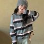 韩国女孩秋季条纹毛衣
