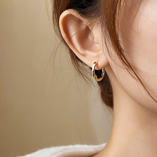 Women's Trendy Minimalist Design Light Luxury Gold Hoop Earrings—Sophisticated Circular Ear Accessories,  New Collection