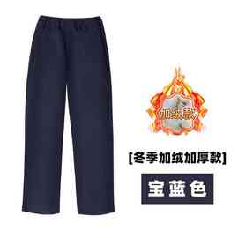 儿童校园礼服裤男童卡其色长裤春秋女童中大童藏青校服裤加绒走秀