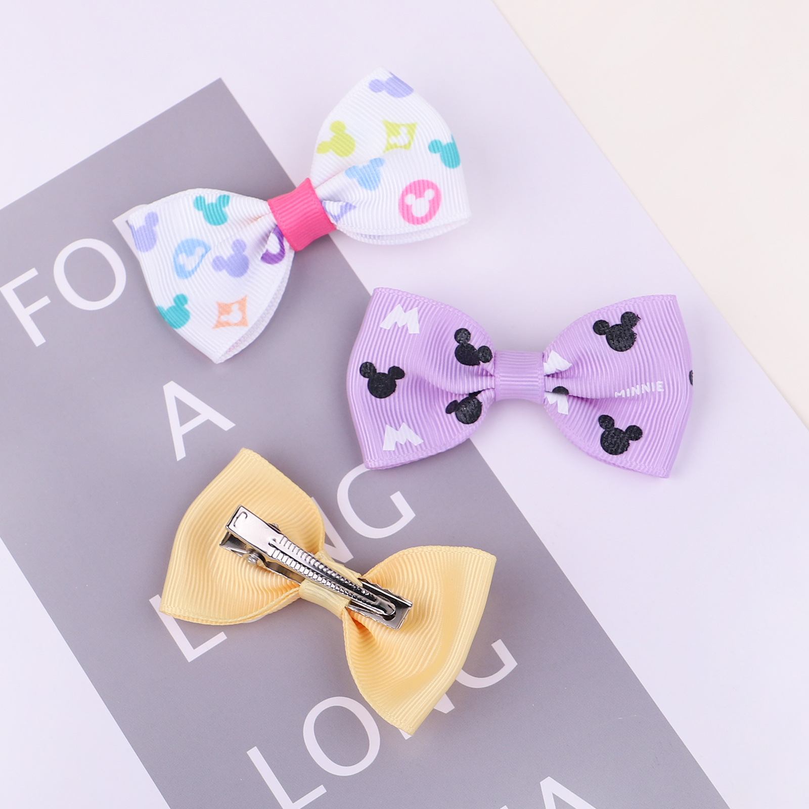 Fashion Cute Children's Hair Accessories Ribbed Belt Printing Hairpin display picture 2