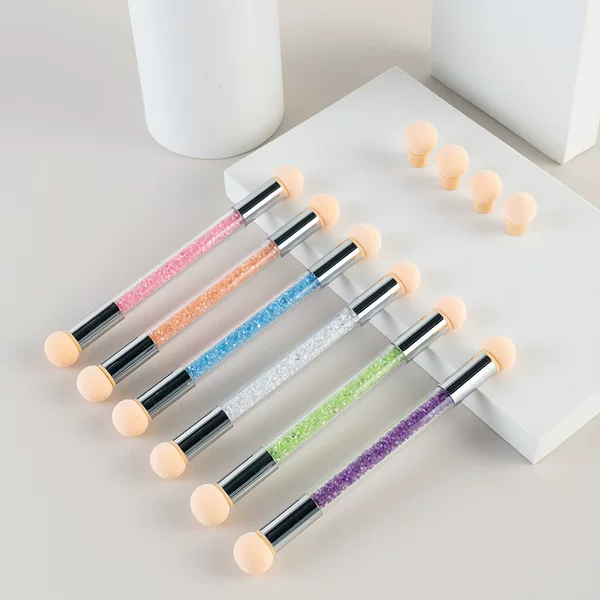 Nail Art Tools Double-Ended Sponge Pen Gradient Blending Pen Dotting Pen Nail Art Pen Set Phototherapy Dotting Pen with Replaceable Heads