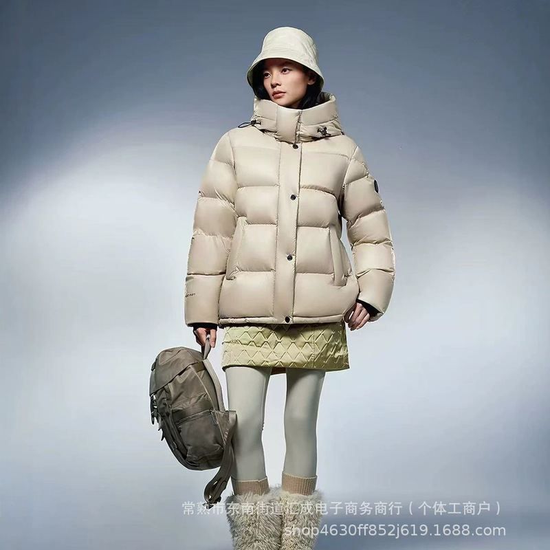 Luminous Puff 90% Goose Down Puffer Jacket for Women, Hooded, Adjustable Waist, Slimming, Thick, High Down Fill
