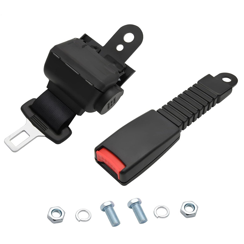 Gaofe – Retractable Two-Point Seat Car seat belt - black-half-enclosed-20cm-half-enclosed-base-with-screws