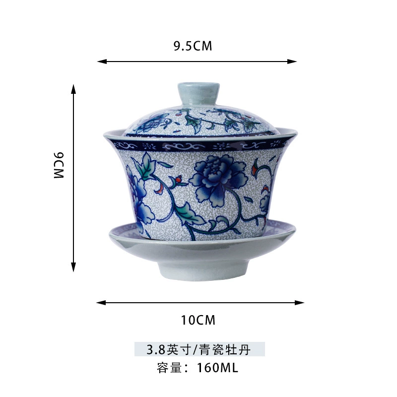Ceramic чайный набор белый как снег, большой синим и белым чайная чашка