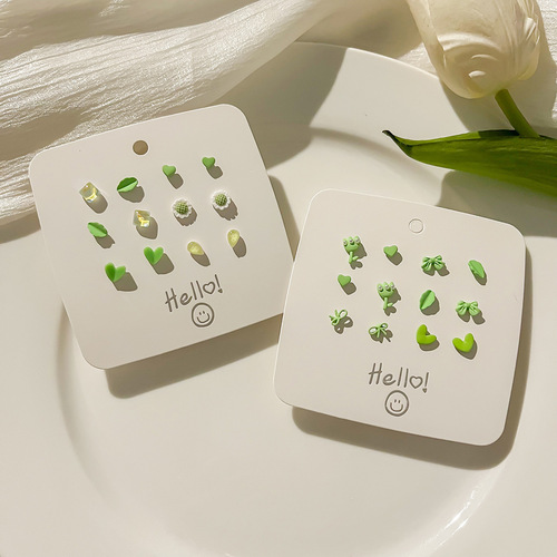 s925 new summer blue suit, simple and versatile, western-style earrings, fresh and forest-style earrings, white and sweet earrings