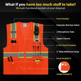 Cross-border Amazon manufacturers wholesale reflective mesh safety vest multi-pocket breathable night riding safety vest