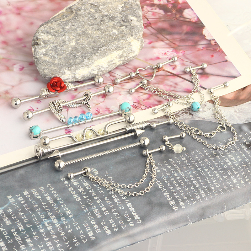 Labret piercing jewelry detail image