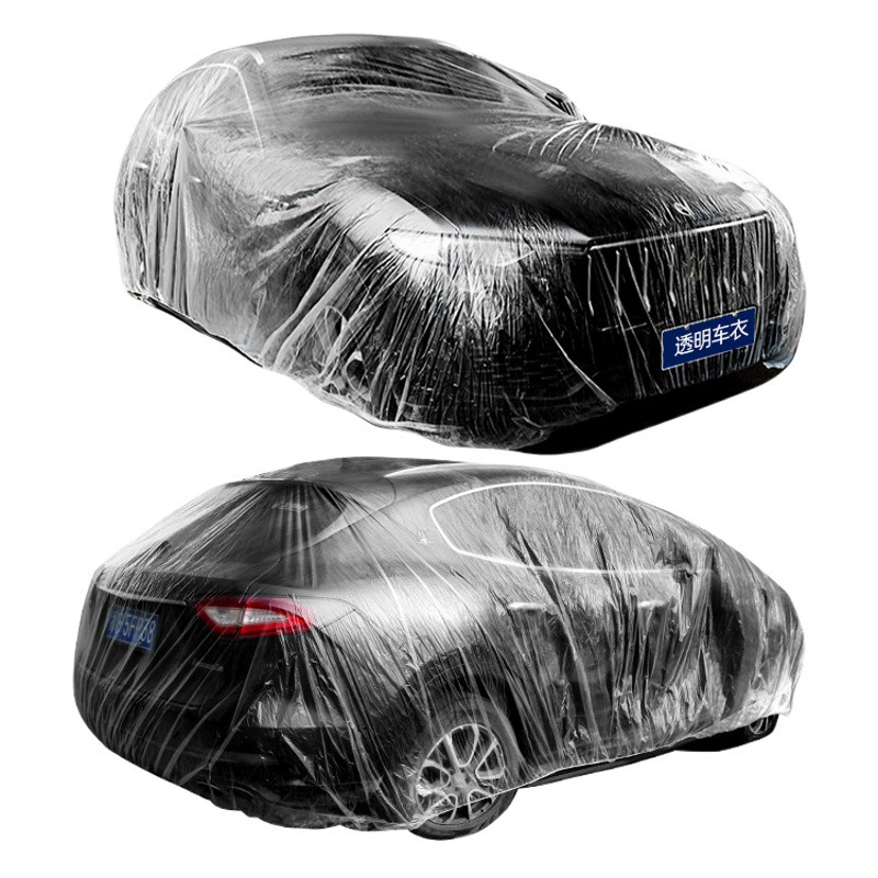 Автомобильная одноразовая Автомобильная одежда Универсальная полиэтиленовая пленка высокого давления непромокаемый автомобильный чехол для одежды Защитный пластиковый прозрачный утолщенный автомобильный чехол