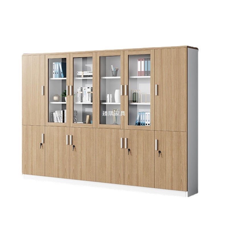 Gabinete de archivos de madera simple y moderno Gabinete de archivos Gabinete de archivos Gabinete de almacenamiento Gabinete de vidrio con bloqueo Gabinete de oficina