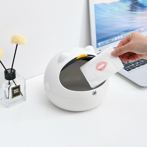 Desktop wastebasket pen holder with high-end Ins style, student storage bucket, office desk storage with creative paper basket, car trash can