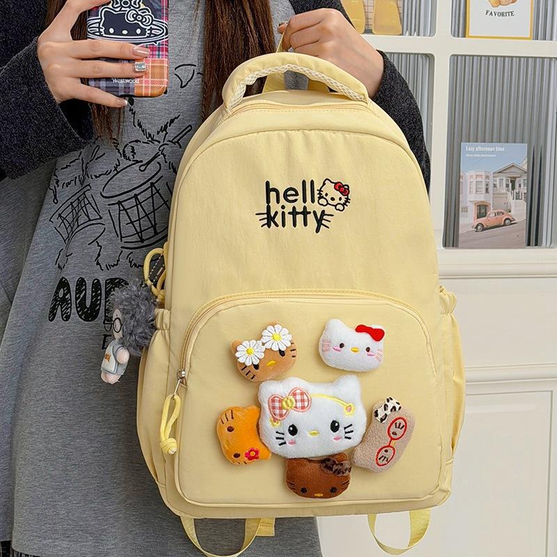 Hello Kitty Soft Mist Light Oxygen Style Fufu Doll Backpack Energetic Soft Cute Healing Style Backpack