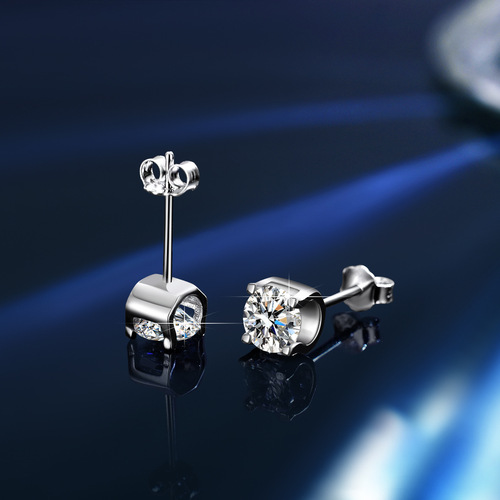 Hot selling s925 sterling silver ring necklace pendant earrings bull head one carat moissanite fashion jewelry three-piece set