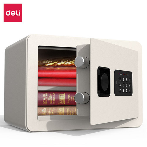 Deli 33515 small electronic password safe H250 black beige office home safe