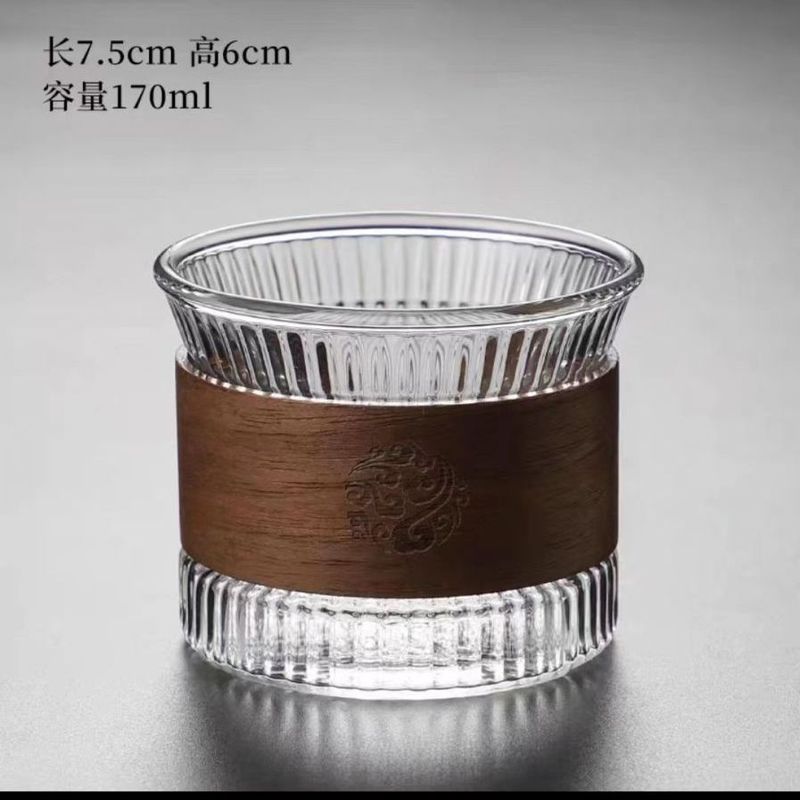 批发高硼硅玻璃茶壶胡桃木盖子泡茶壶一件代发竖条纹提梁壶煮茶器|undefined