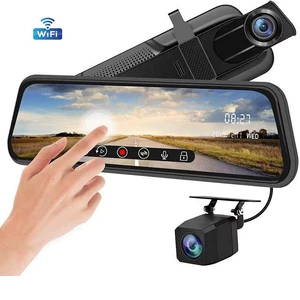 10 düymlük böyük ekranlı WiFi axınlı ön və arxa qeydli videoregistrator, HD təsvir ilə