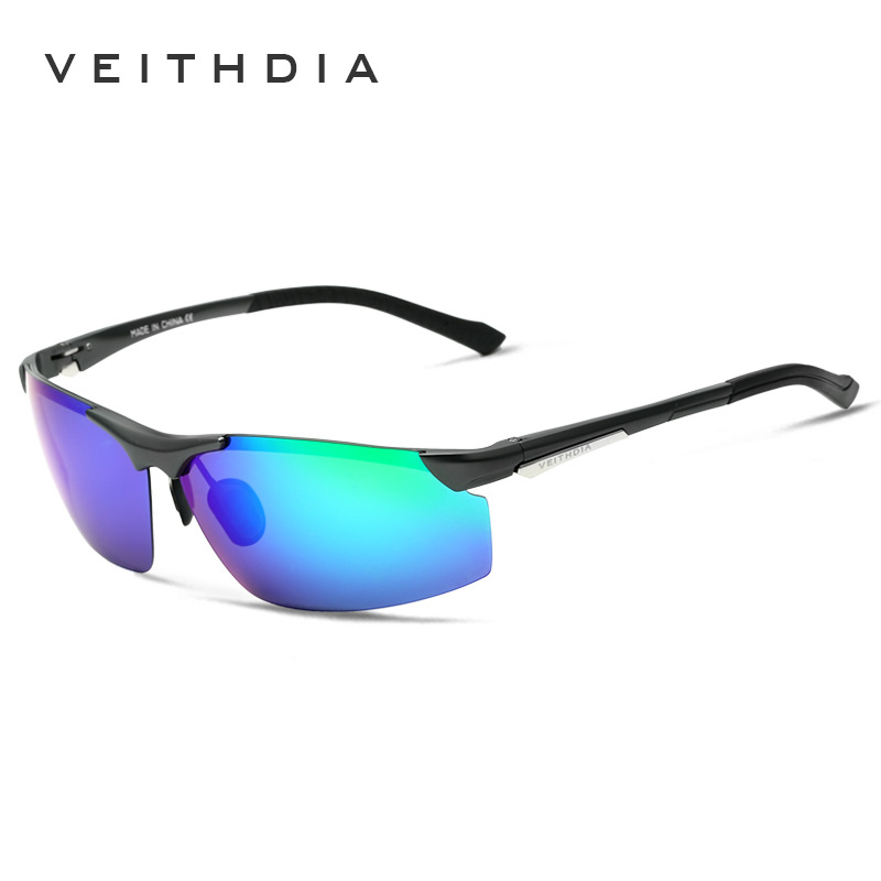 Veithdia hombres cuadrado medio marco deportes esquí pesca conducción aluminio magnesio gafas de sol polarizadas al por mayor 6511