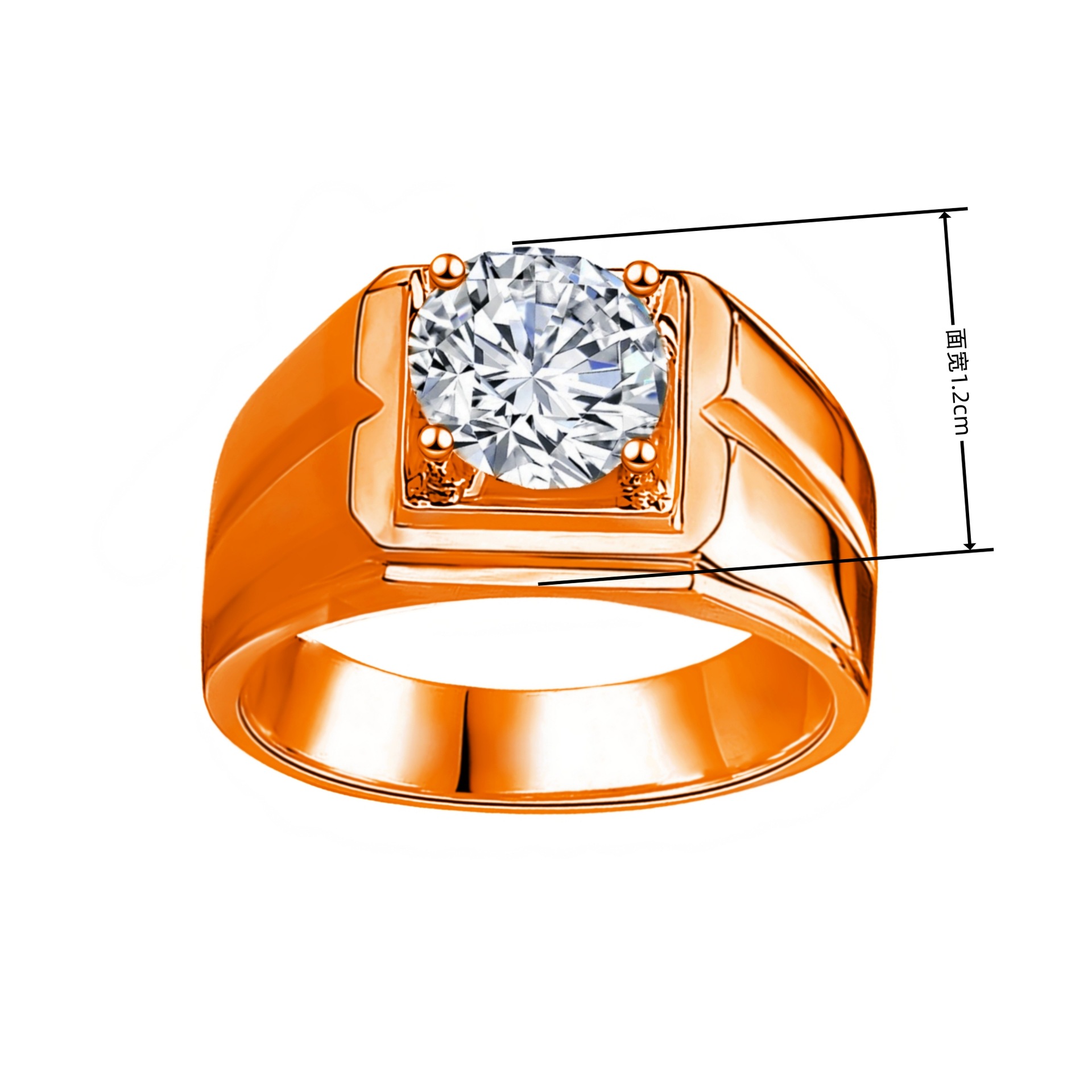 Anillo de compromiso moissanite lujo chapado en oro blanco abierto_voghion.com