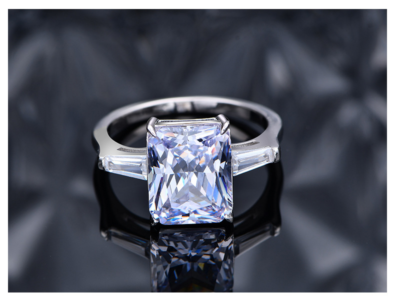 Fashion Geometric Sterling Silver Inlay Zircon Rings 1 Piece