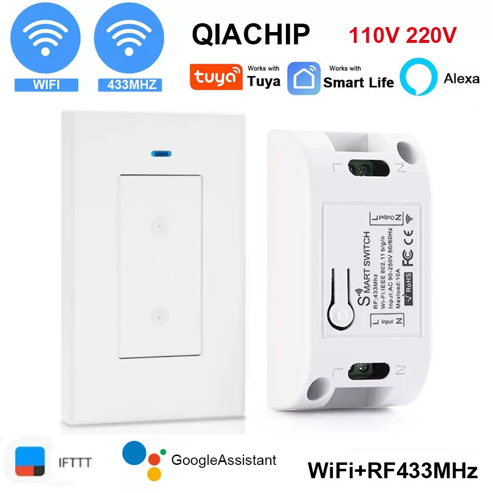 涂鸦智能120型美规面板开关AC110V220V遥控开关免布线Wifi通断器